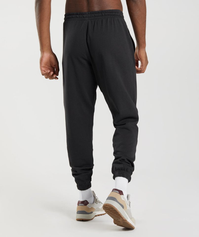 Men's Gymshark Essential Oversized Jogger Black | NZ 3USWTM